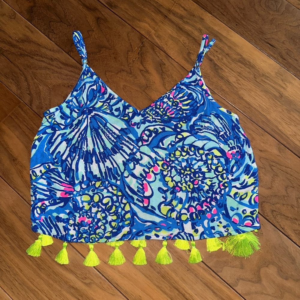 Lilly Pulitzer Blue and Pink Patterned Top